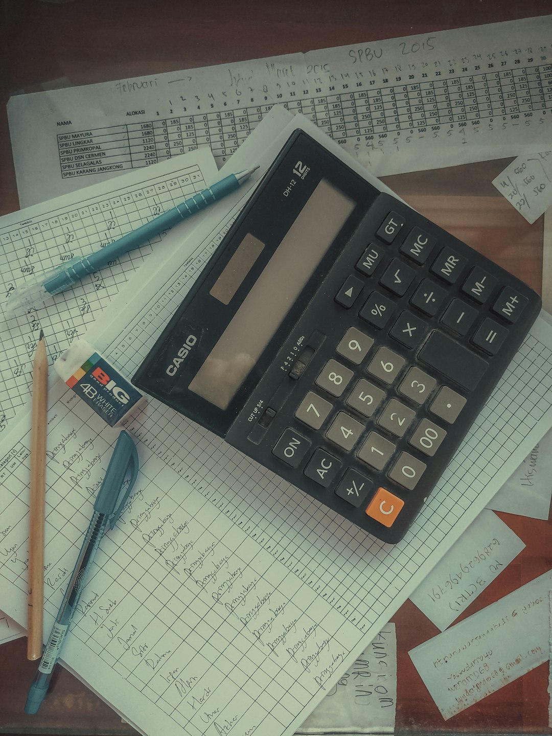our-story a-calculator-sitting-on-top-of-a-pile-of-papers-741ishluyhk
